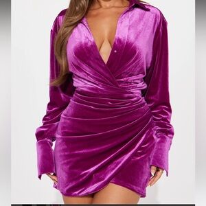 Elegant Purple Wrap Dress